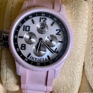 Invicta Pink Russian Diver Ceramic Quartz Multifunction with box